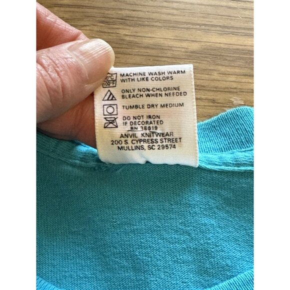 Anvil Pre Shrunk 90s 80's Chicago T-Shirt Made In USA Crew Neck Women Medium VTG - Picture 7 of 8